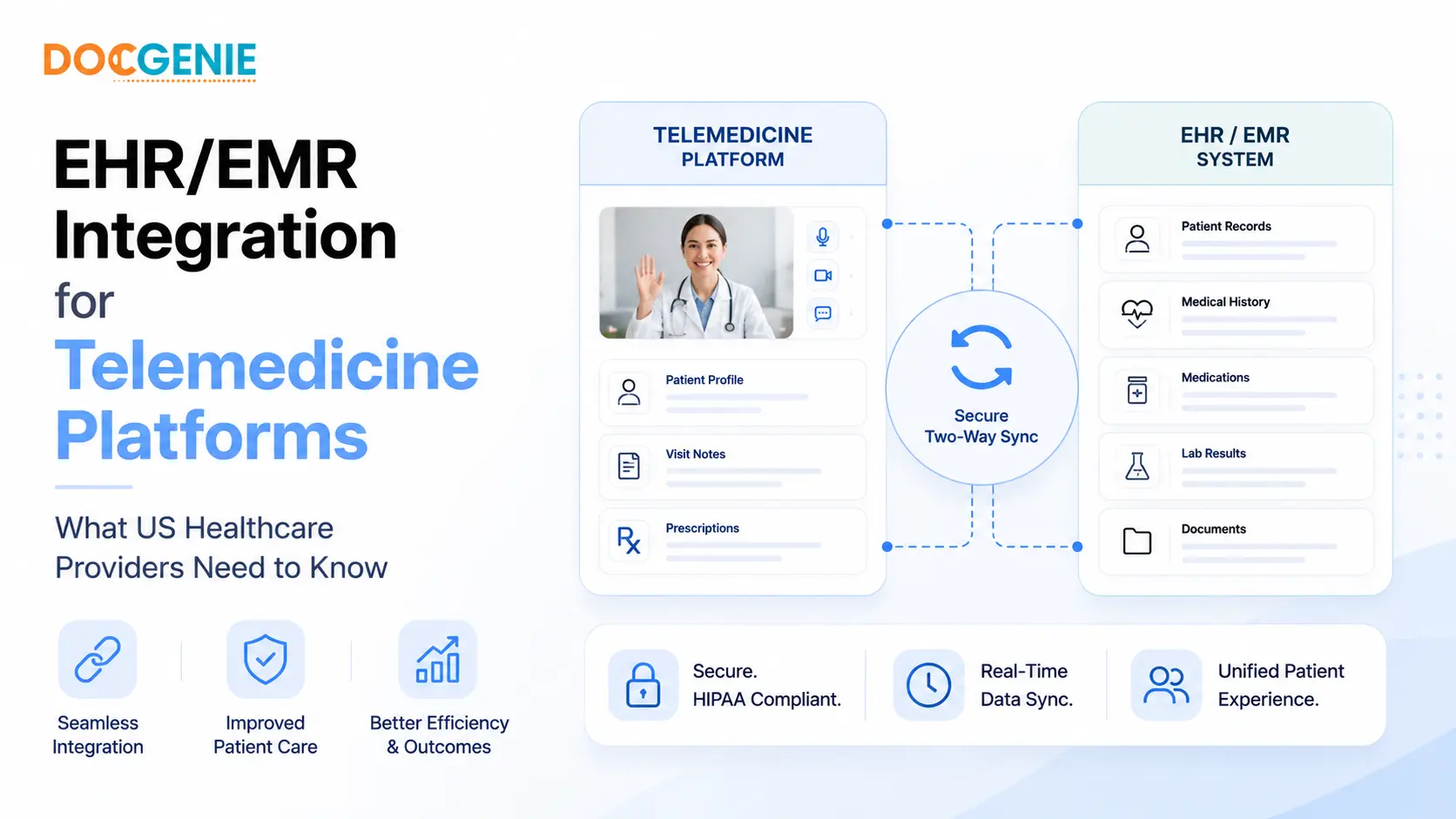 Healthcare IT team integrating EHR and EMR systems with a white label telemedicine platform for seamless patient data flow