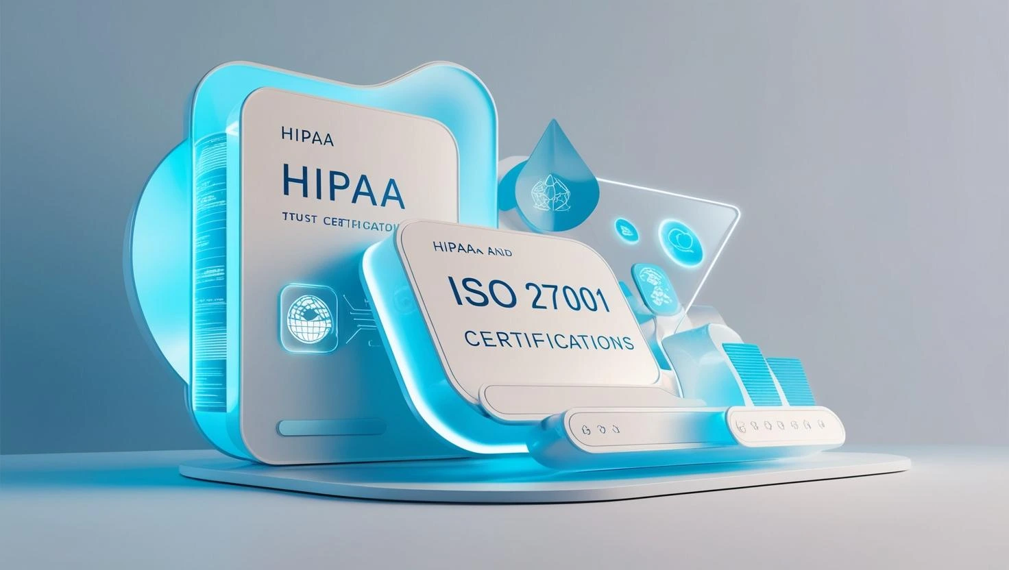 Secure HIPAA-compliant telemedicine consultation with medical data protection visualization showing encrypted patient information and security protocols
