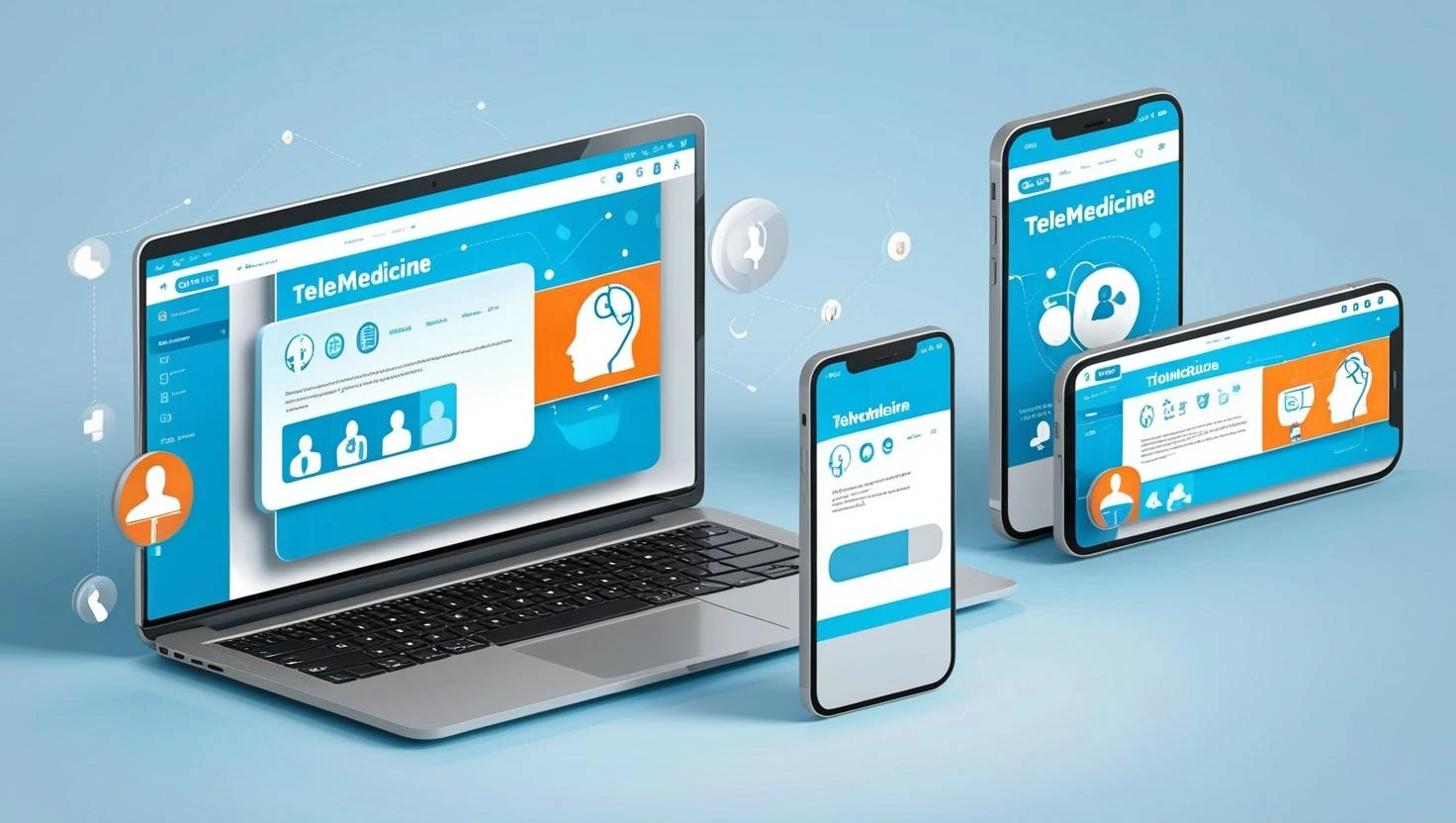 End-to-end telehealth platform showing complete patient journey management with clinical documentation, EHR integration, and billing modules for healthcare providers